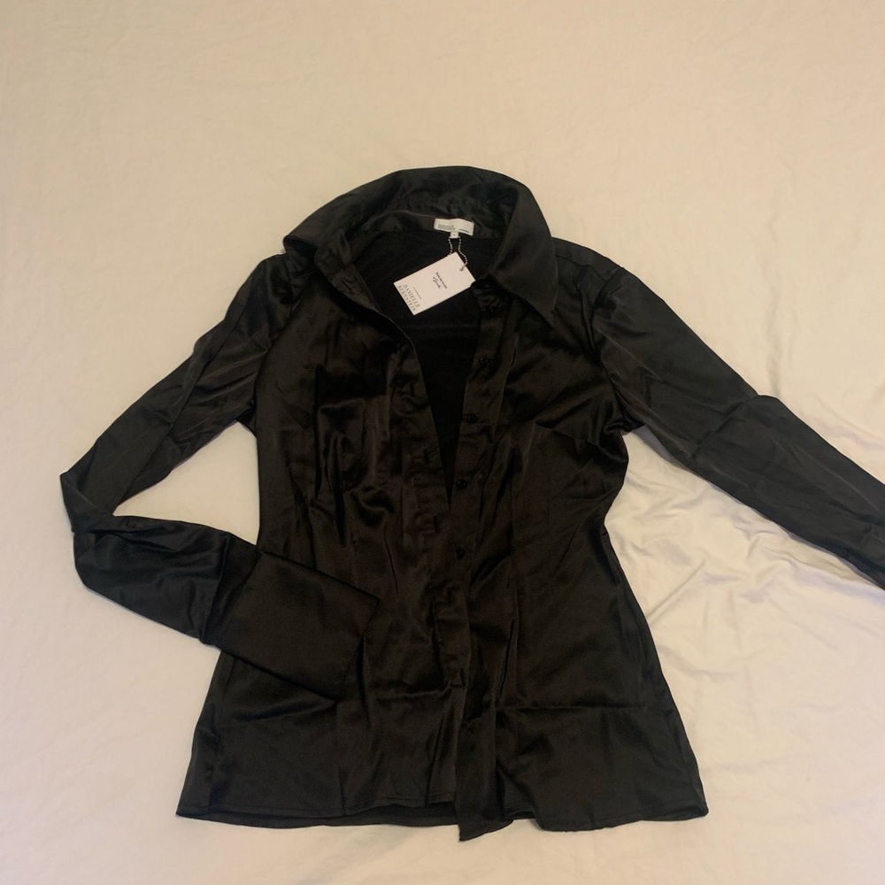 Black Silk Button-Up WeWoreWhat